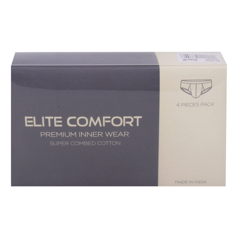 Elite Comfort Combed Cotton Men's Brief, M, 4 pcs, Assorted