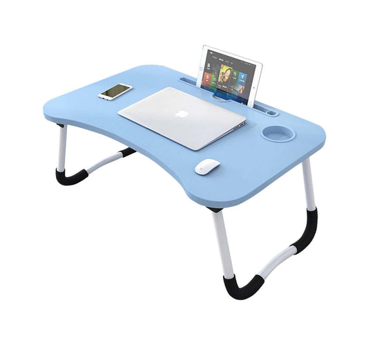 Golden Wheat Foldable Laptop Table, 40x60x28 cm, Blue