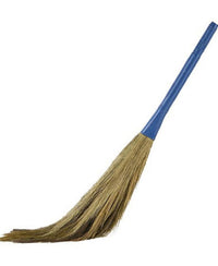 X Three Grass Broom With Stick Assorted