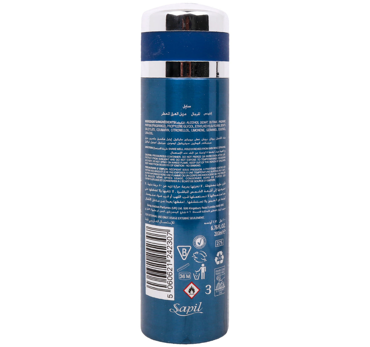 Sapil Intense Perfumed Deodorant Spray for Men 200 ml
