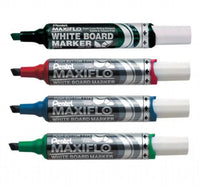 Pentel Maxiflo Medium Chisel Tip Liquid Ink Dry Wipe Marker, 8 Pcs, MWL608
