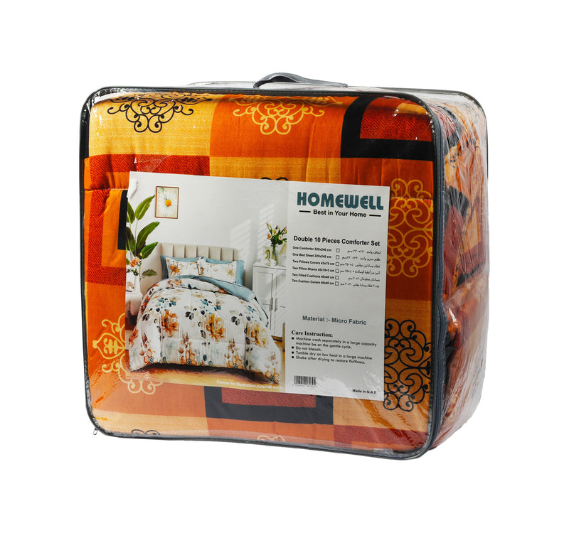 Homewell Comforter Set 10pcs 220 x 240cm Micro Fabric Assorted