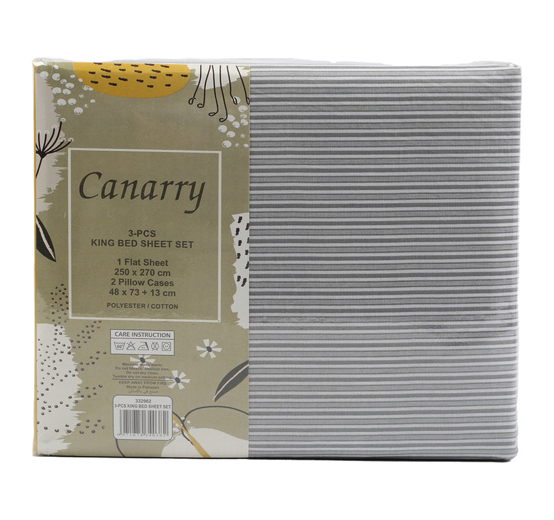 Canarry Bed Sheet King 3pcs Set Assorted