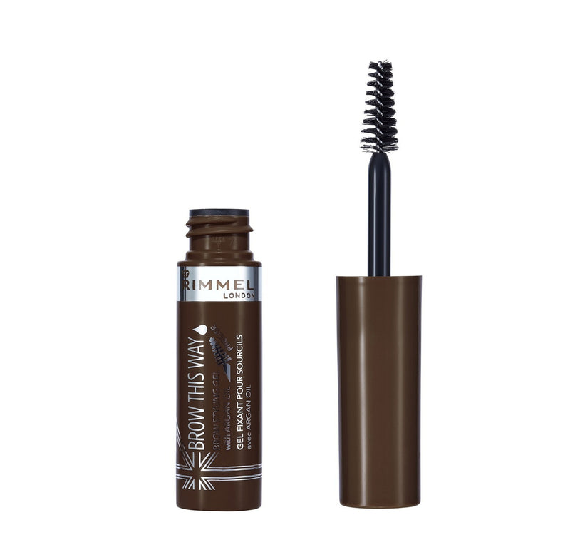 Rimmel London Brow This Way Eyebrow Gel With Argan Oil Dark Brown 1pc