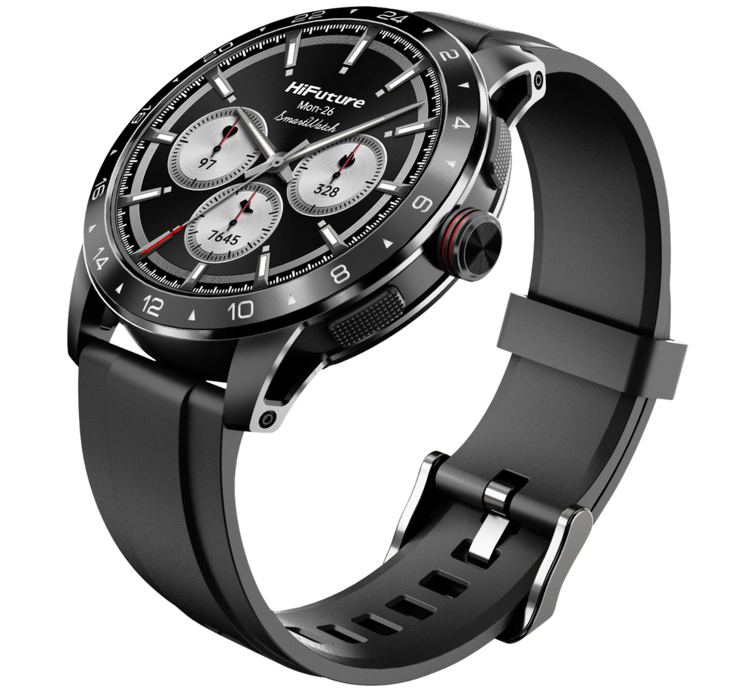 HiFuture Flex 2 Smartwatch, 1.39 inches Display, Black Lulu Hypermarket