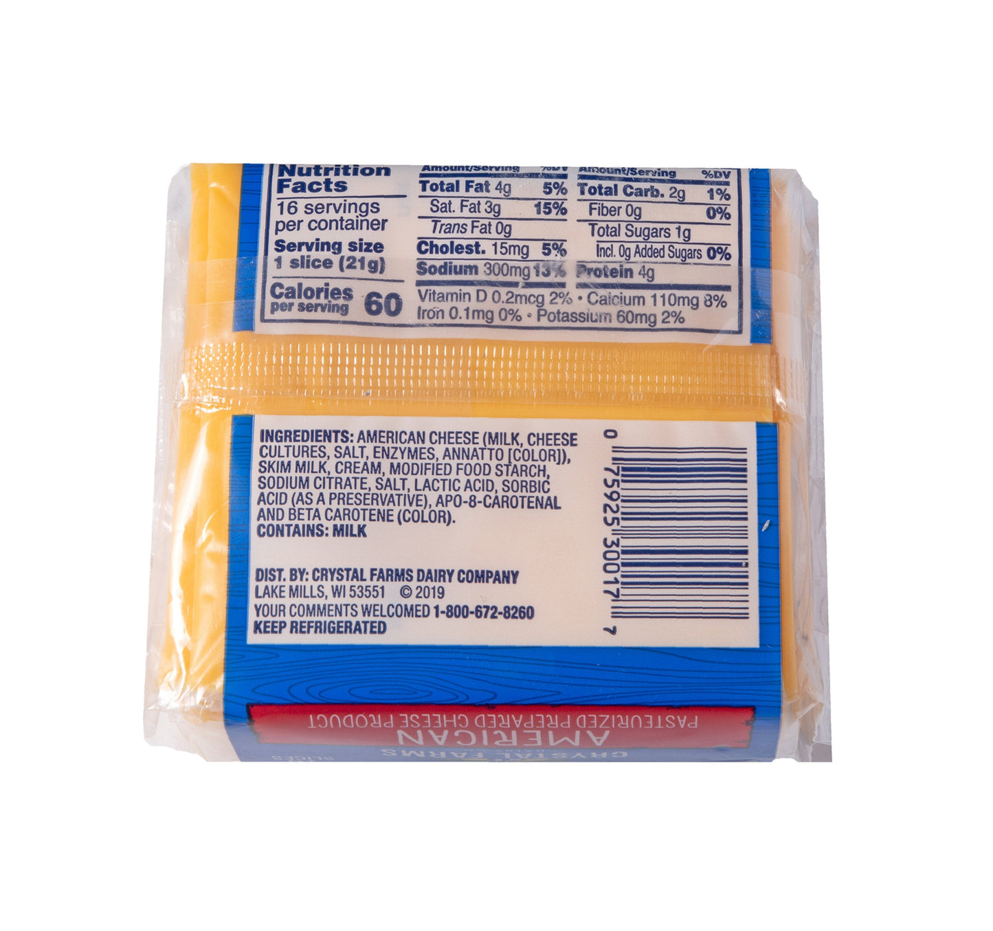 Crystal Farms American Singles Cheese 340 g Sultan Center