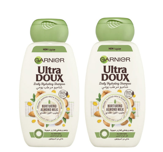 Garnier Ultra Doux Nurturing Almond Milk Shampoo Value Pack 2 x 400 ml