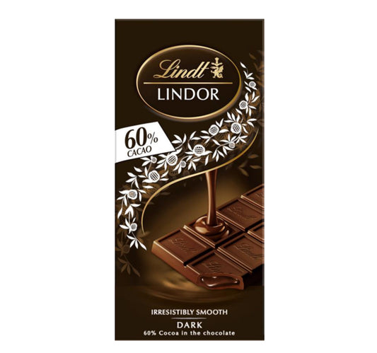 Lindt Lindor 60% Cacao Dark Chocolate 100 g Lulu Hypermarket