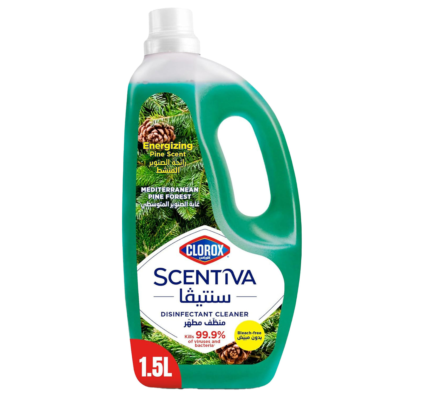 Clorox Scentiva Disinfectant Cleaner Mediterranean Pine Forest Bleach Free 1.5 Litres