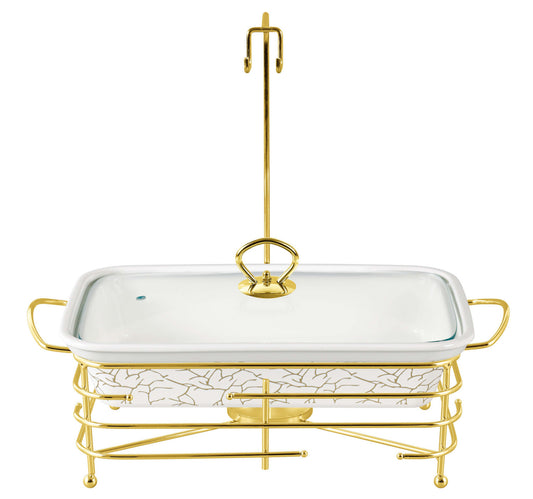 Chefline Rectangle Casserole with Warmer Rack, 15 inches, 2072