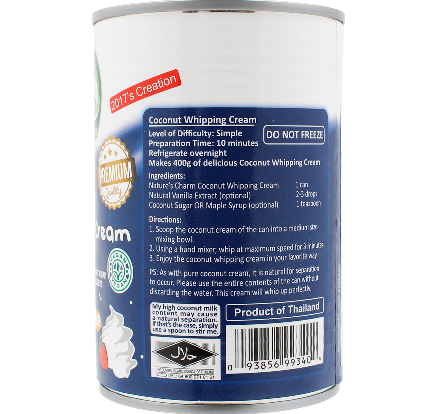 Nature's Charm Coconut Whipping Cream 400 ml