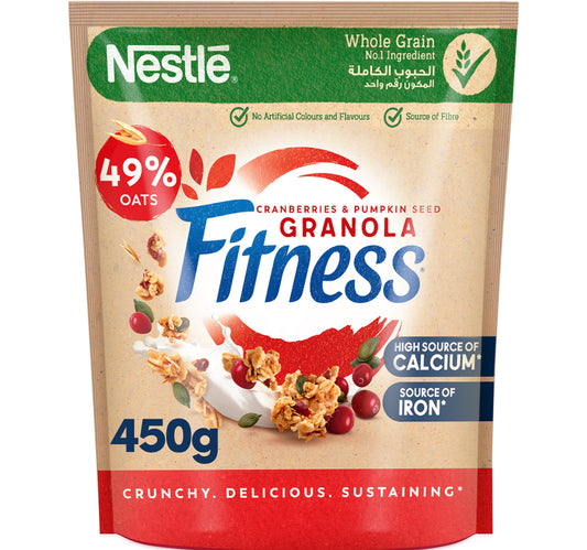 Nestle Fitness Granola With Cranberries & Pumkin Seeds Breakfast Cereal 450 g Lulu Hypermarket