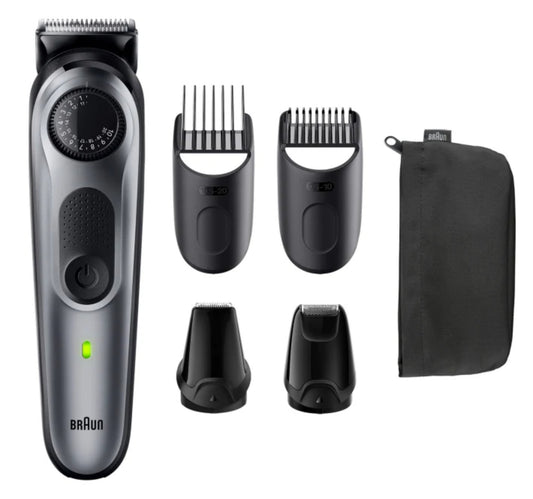 Braun Beard Trimmer with Precision Wheel and 5 Styling Tools, Grey, BT5440