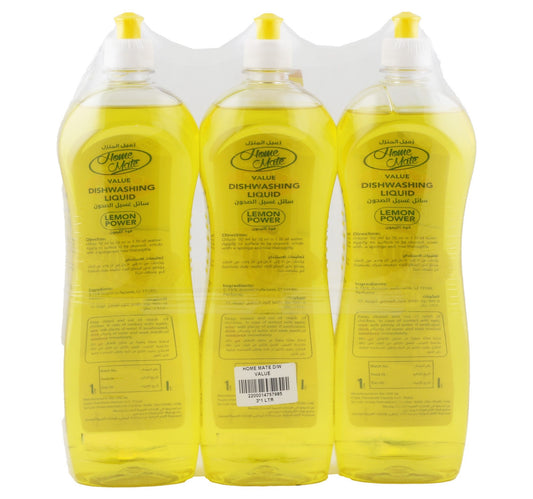 Home Mate Lemon Dishwashing Liquid k 3 x 1 Litre