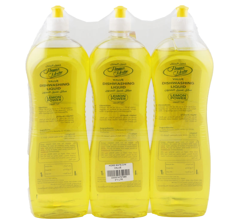 Home Mate Lemon Dishwashing Liquid k 3 x 1 Litre
