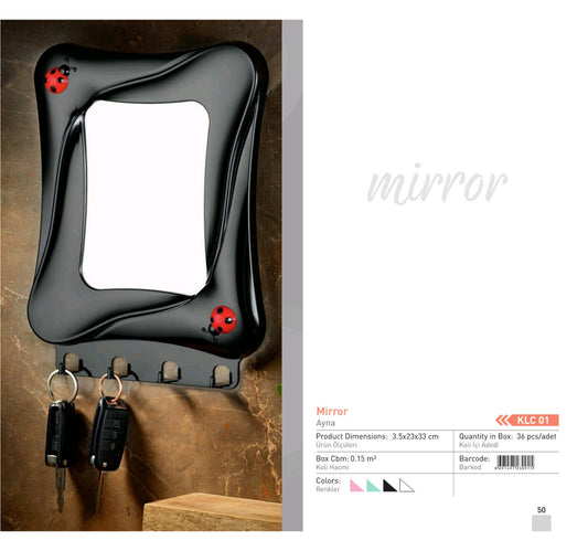 Maple Leaf Wall Décor Mirror KCL-01 Size:3.5x23x23cm Assorted Color