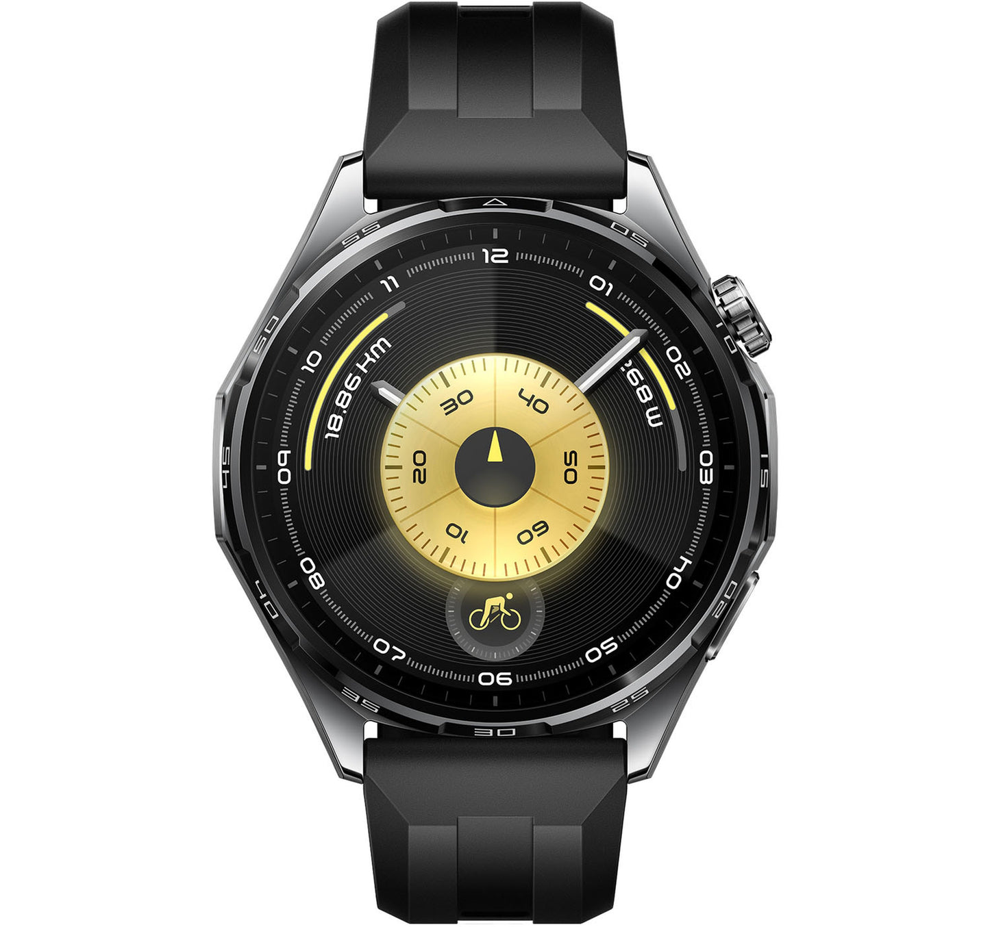 Huawei GT6 Atum GPS + Wifi Smartwatch, 46 mm Stainless Steel Case with Black Fluoroelastomer Strap, ATM-B19