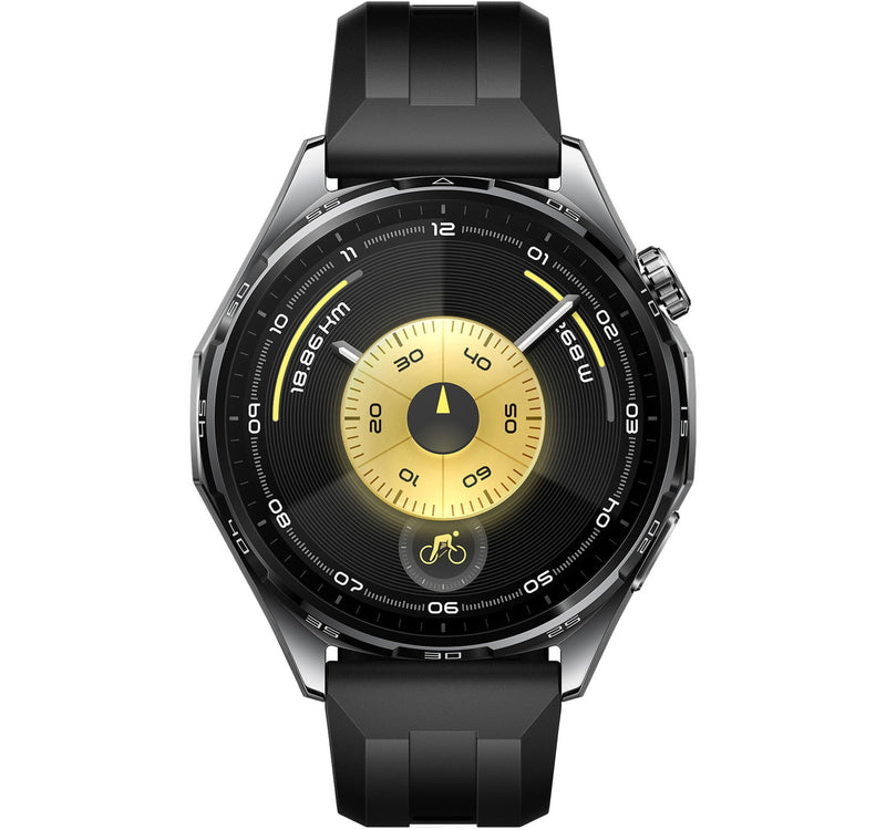 Huawei GT6 Atum GPS + Wifi Smartwatch, 46 mm Stainless Steel Case with Black Fluoroelastomer Strap, ATM-B19