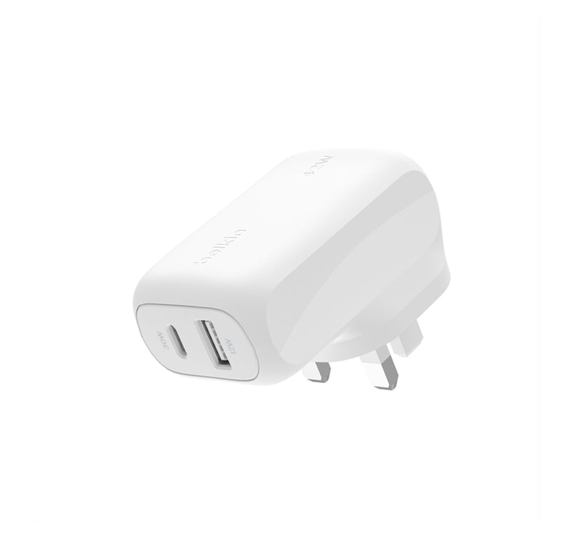 Belkin Dual Wall Charger 30W + 12W WCB009 White Lulu Hypermarket