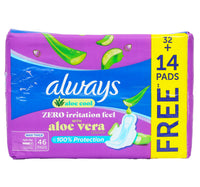 Always Aloe Cool Maxi Thick with Wings Long Value Pack 46 pcs