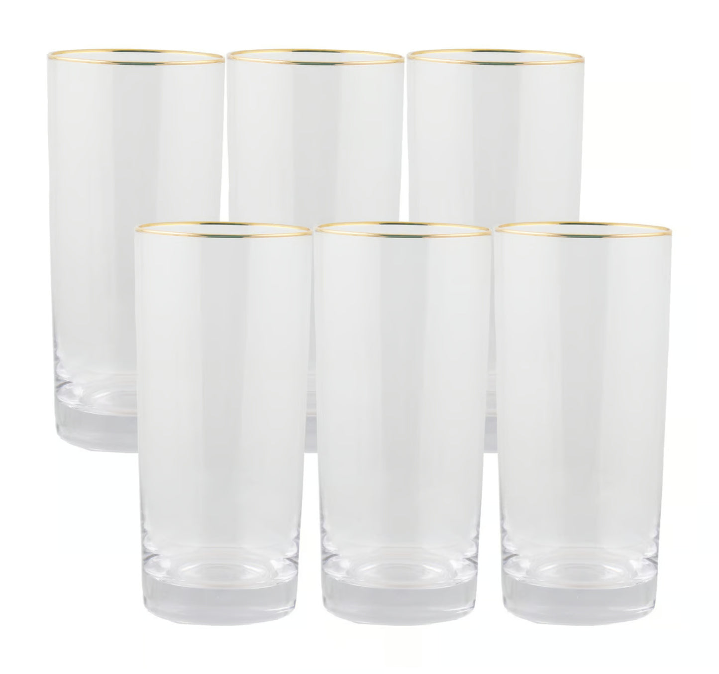 Danny Home Tall Tumbler Set with Gold Rim, 6 pcs, CB02-02