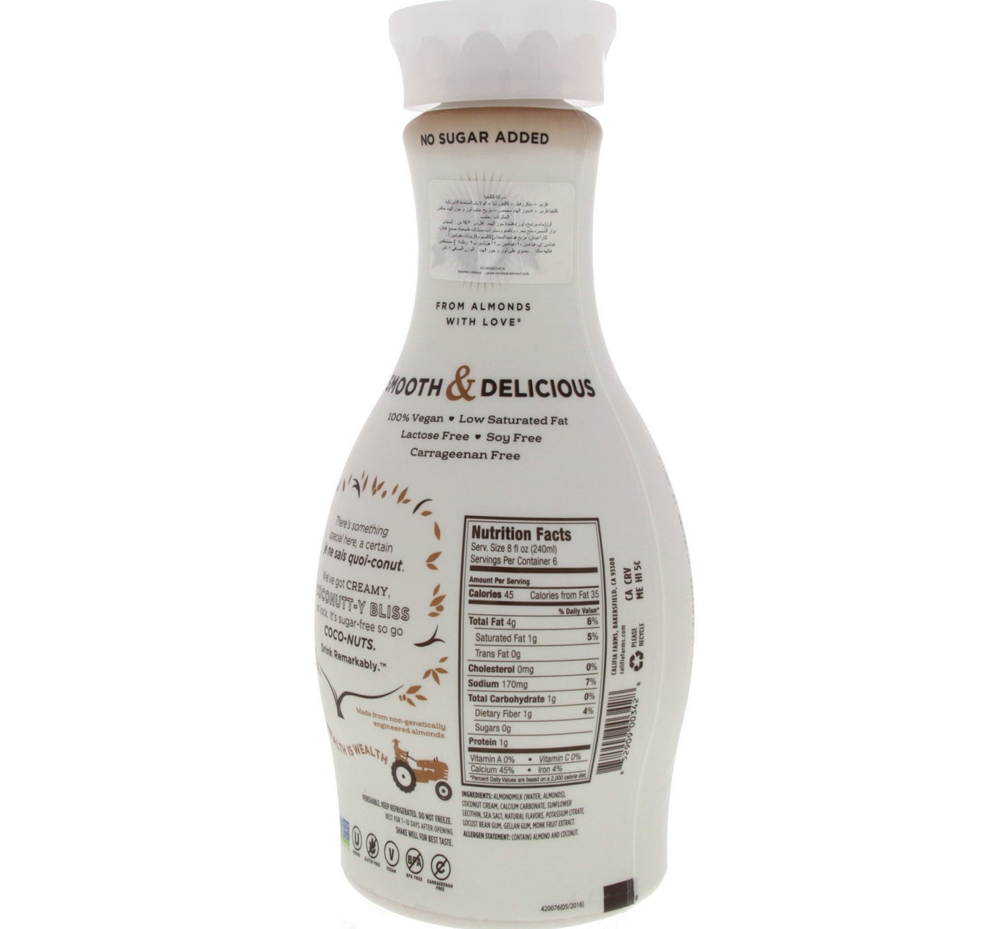 Califia Farms Coconut Almond Milk 1.4 Litres Sultan Center