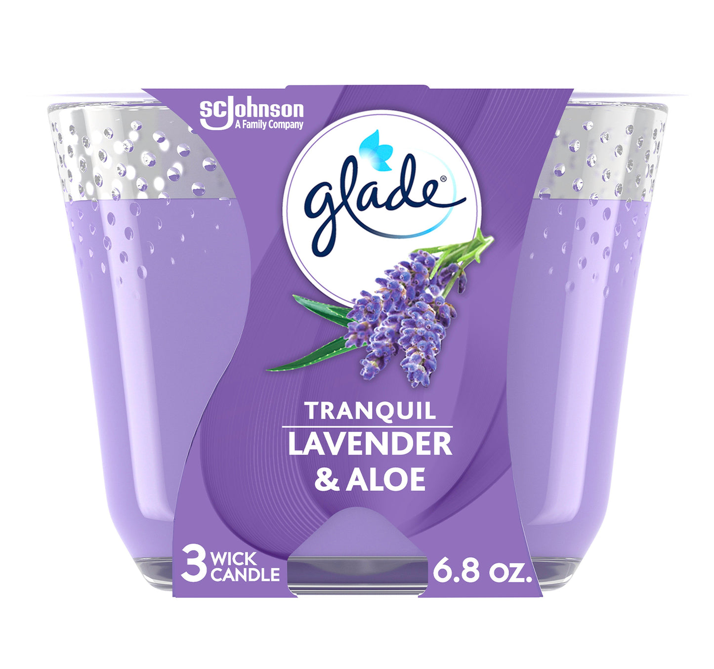 Glade Tranquil Lavender & Aloe Scented Candle 193 g