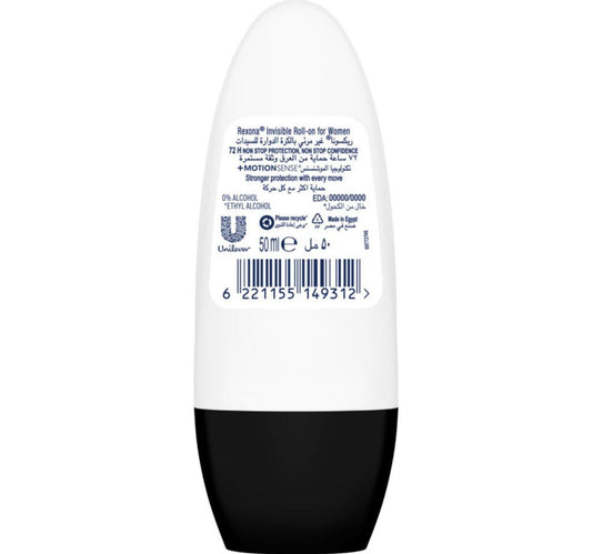 Rexona Antibacterial + Invisible Anti-Perspirant Roll On For Women 50 ml