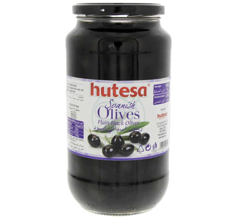 Hutesa Spanish Plain Black Olives 550 g