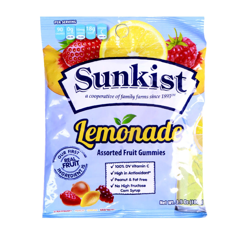 Sunkist Assorted Fruit Gummies Lemonade 100 g Lulu Hypermarket