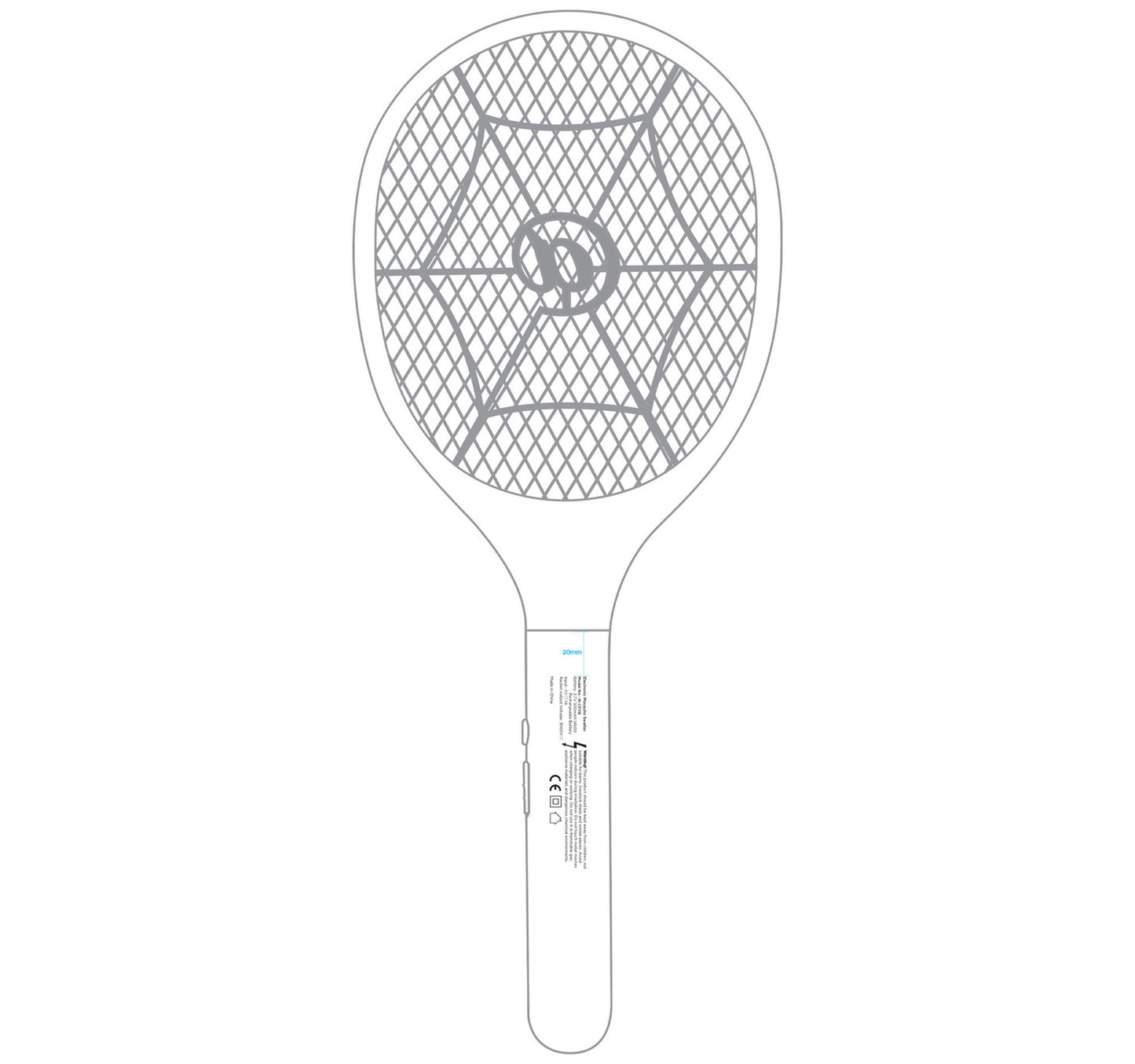 Ikon Rechargeble Fly Swatter, 3-Layer Mesh, IK-CF118