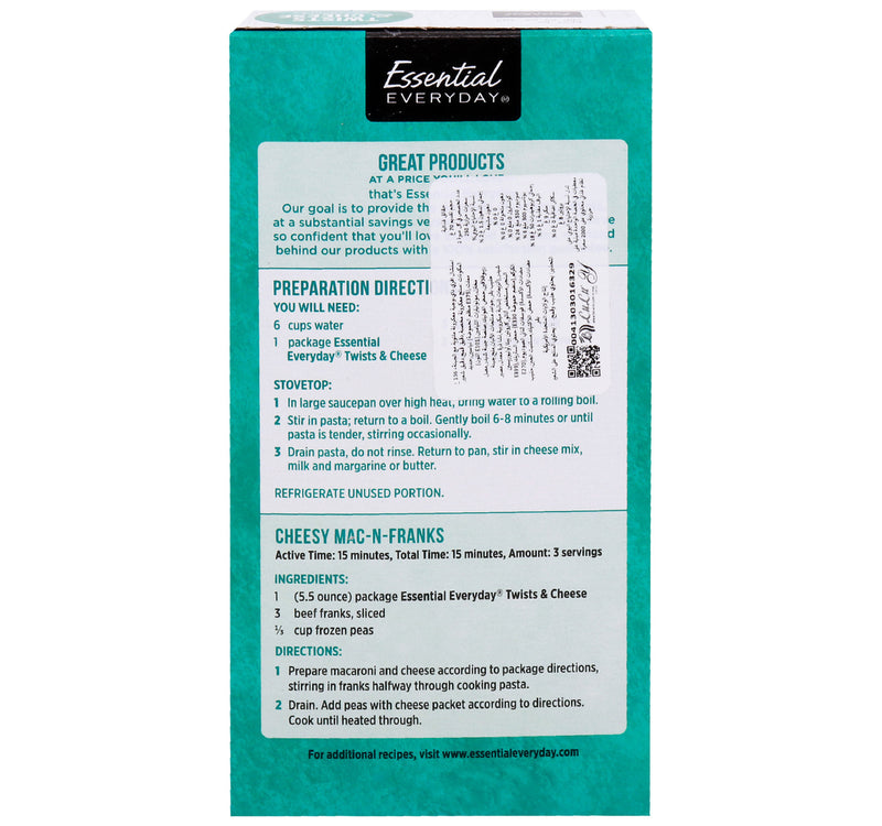 Essential Everyday Twists and Cheese Macaroni and Cheese Dinner 5.5 oz (156 g)