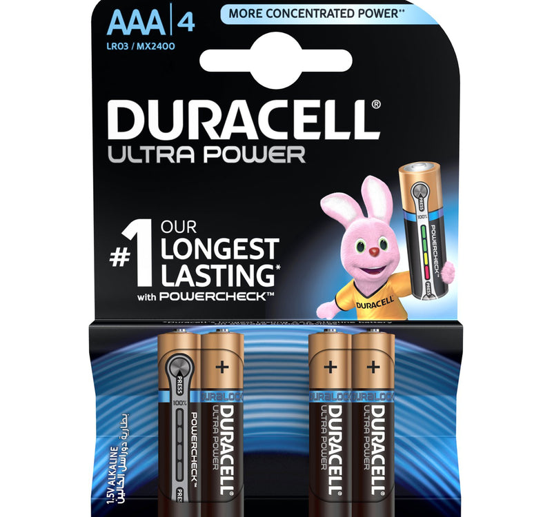 Duracell Ultra Power Type AAA Alkaline Batteries 4pcs