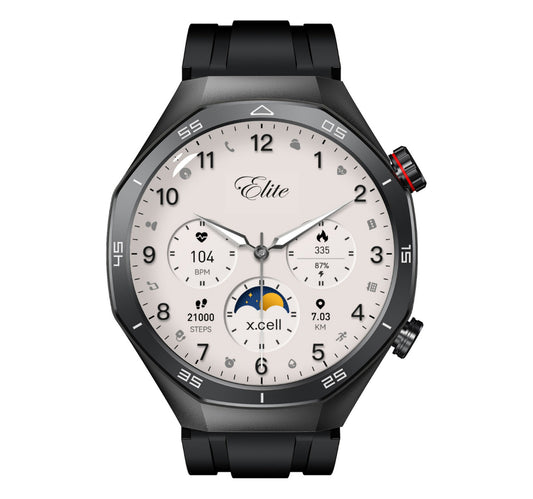 X.Cell Smart Watch Elite-7 Silicone Strap Black Lulu Hypermarket