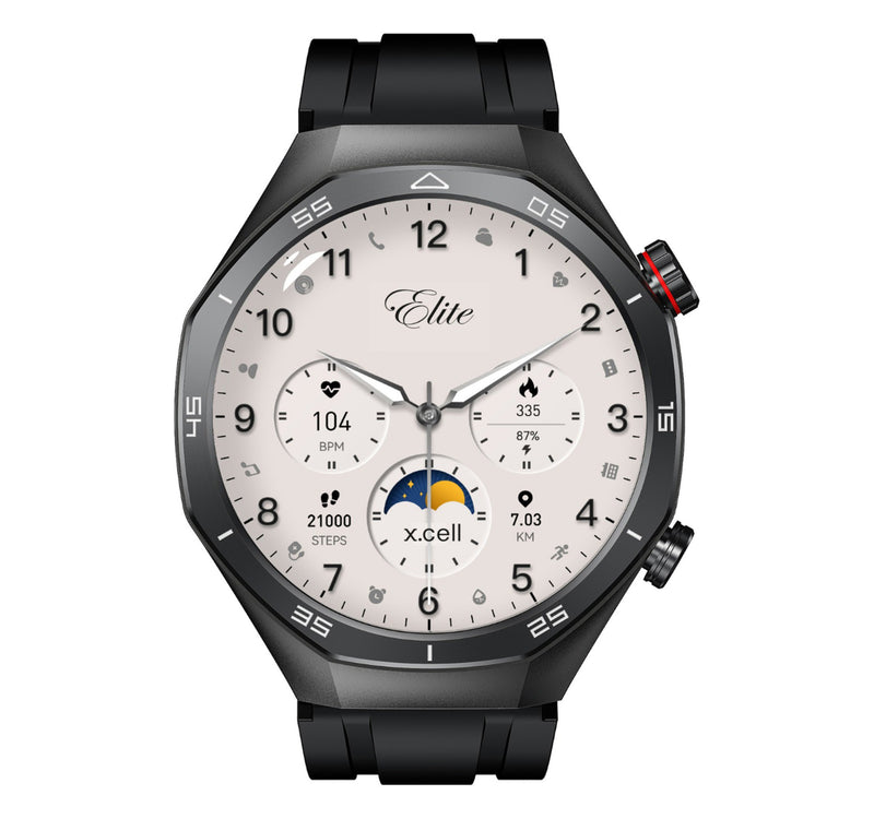 X.Cell Smart Watch Elite-7 Silicone Strap Black Lulu Hypermarket
