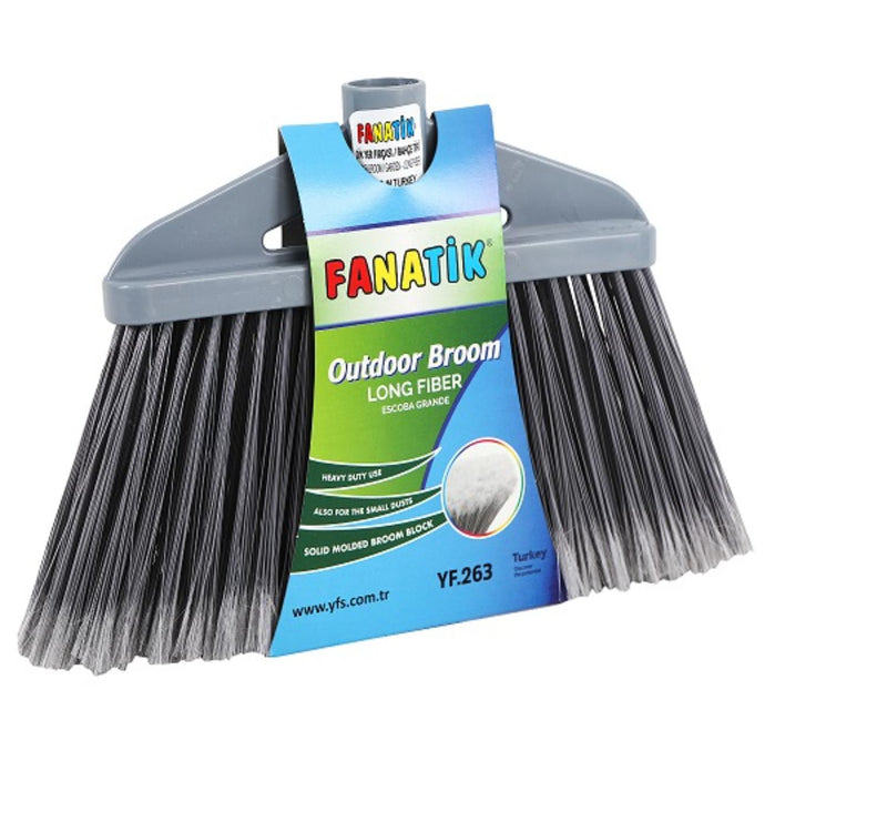 Fanatik Polypropylene Broom with Metal Stick, 120 cm, YF263