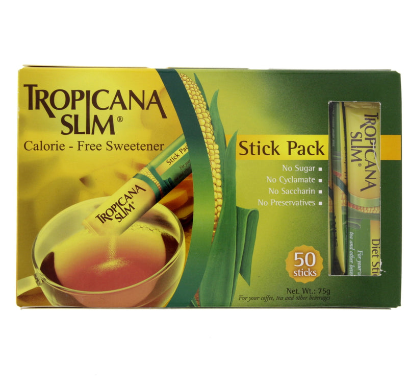 Tropicana Slim Calorie Free Sweetener Stick Pack 50pcs Lulu Hypermarket