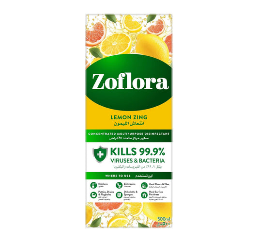 Zoflora Lemon Zing Concentrated Multipurpose Disinfectant 500 ml