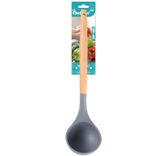 Chefline Silicone Soup Ladle with Wooden Handle, RS503
