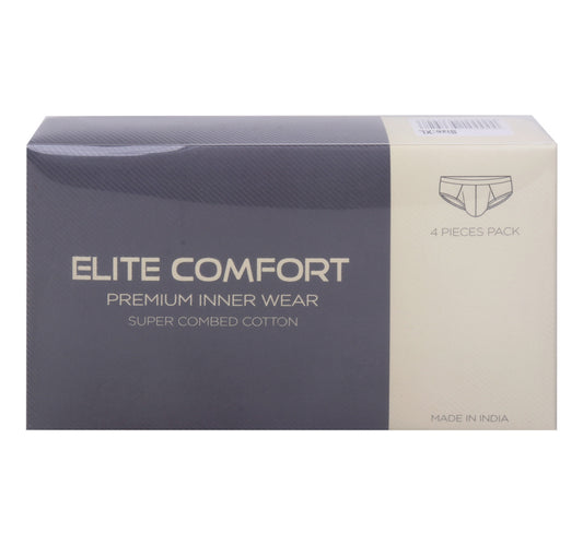 Elite Comfort Combed Cotton Men's Brief, XL, 4 pcs, White