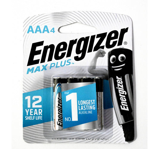 Energizer Max Plus Alkaline AAA Battery, 1.5 V, 4 Pcs, EP92BP4T