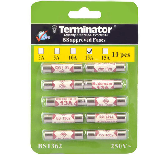 Terminator Tube Fuse 13A 10pcs