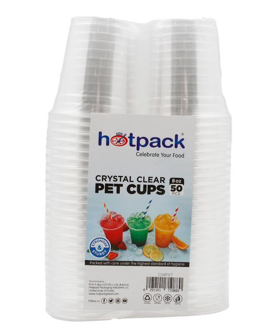 Hotpack Clear Cup With Lid 8oz 50 pcs