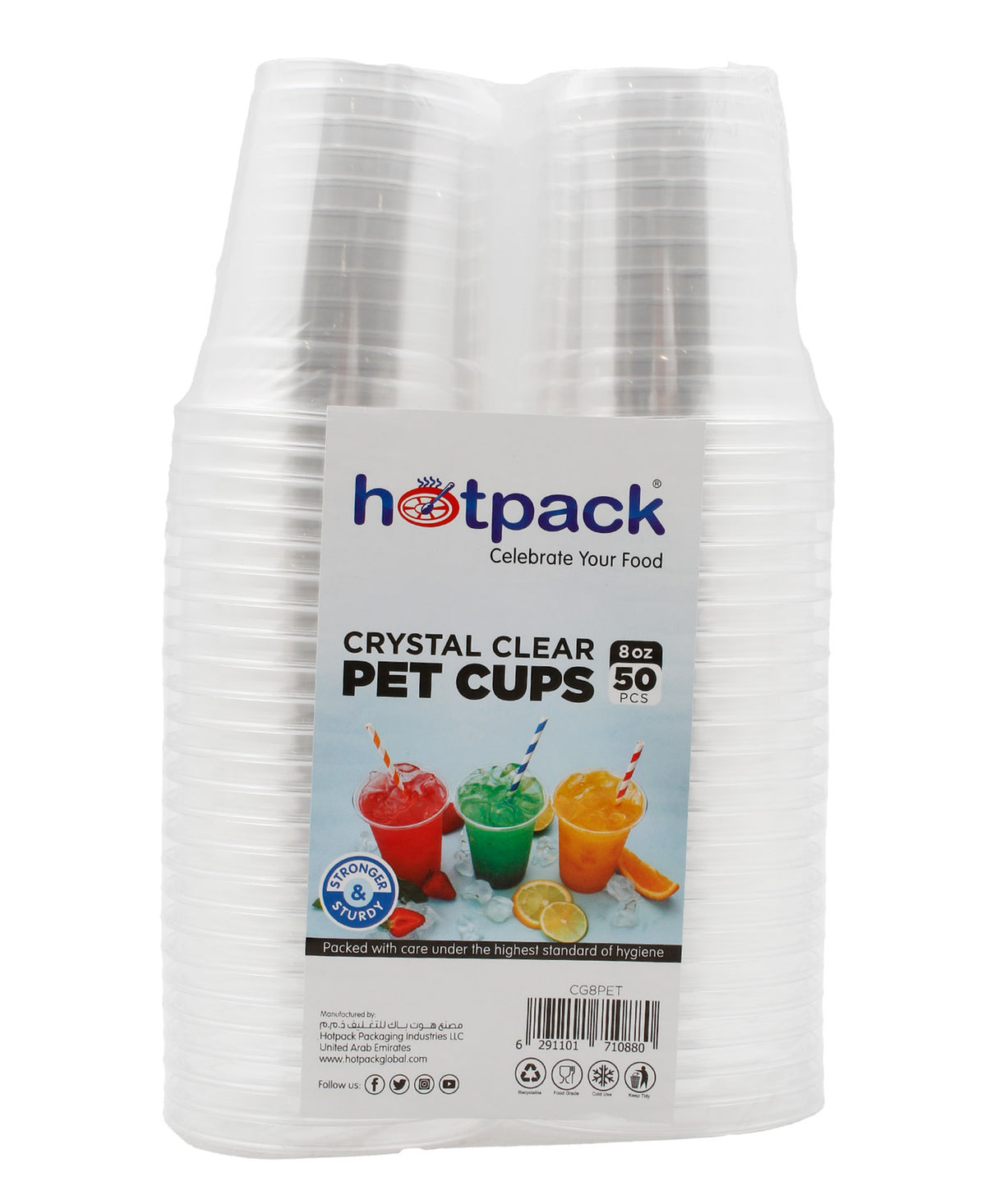 Hotpack Clear Cup With Lid 8oz 50 pcs