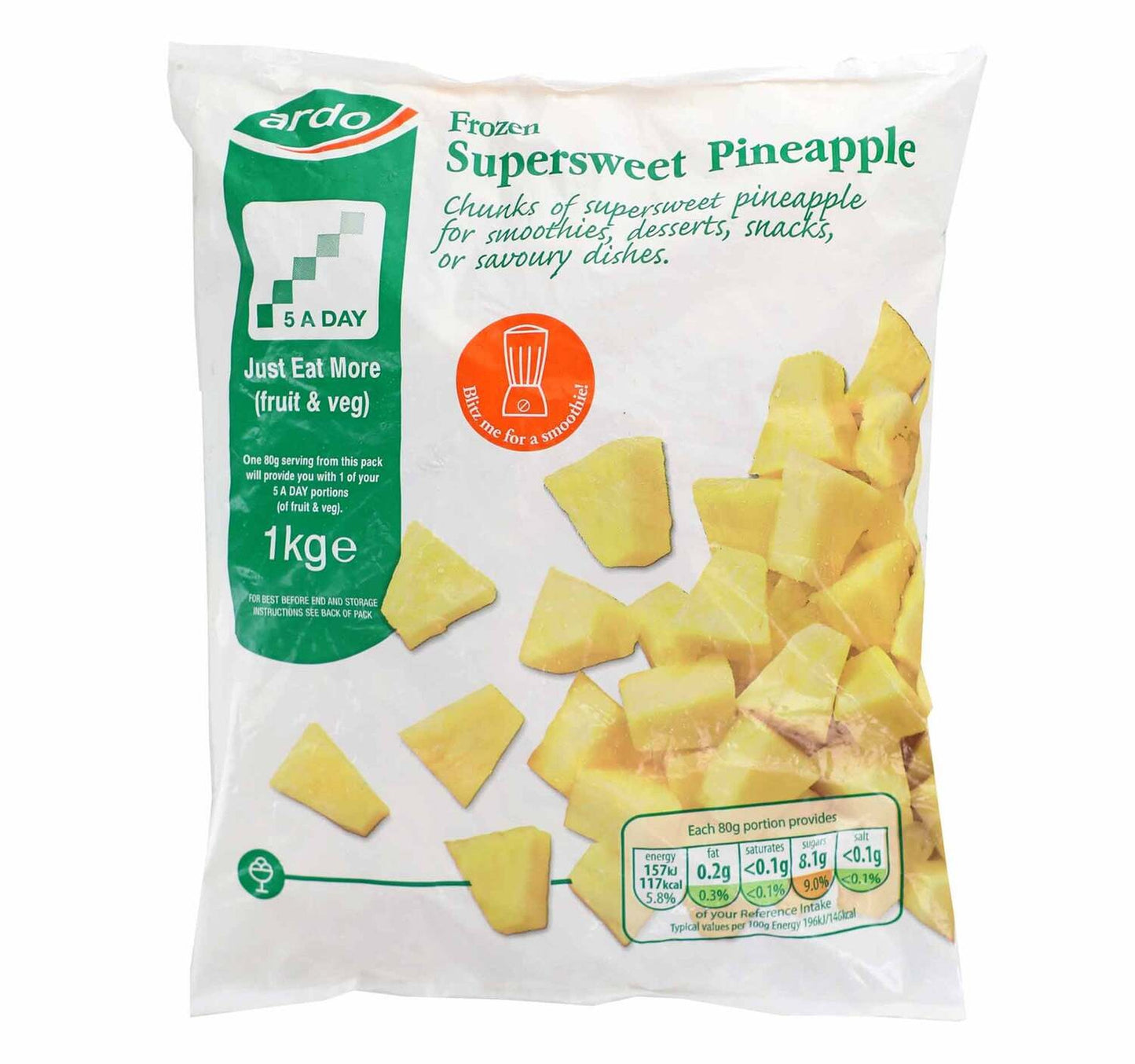 Ardo Frozen Supersweet Pineapple 1 kg Lulu Hypermarket