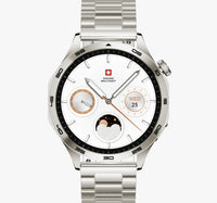 Swiss Military Swiss International Smart Watch, 1.43 AMOLED Display, Gold Frame with Gold Metal Strap