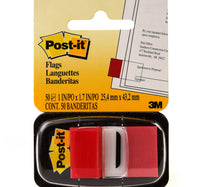 3M Post-it Flags & Markers Red 1inx1.7in 50 Sheets