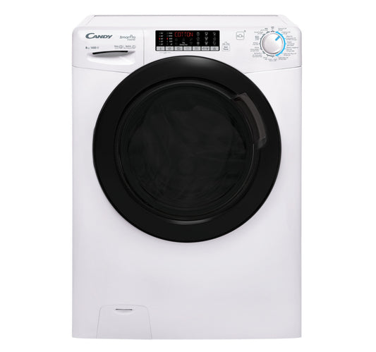 Candy Front Load Washing Machine, 8 kg, 1400 RPM, White, CSO486TWMB6-19