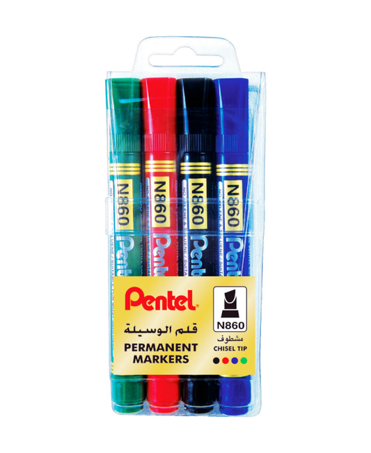 Pentel Permanent Markers 4 Colors PE-N860-04