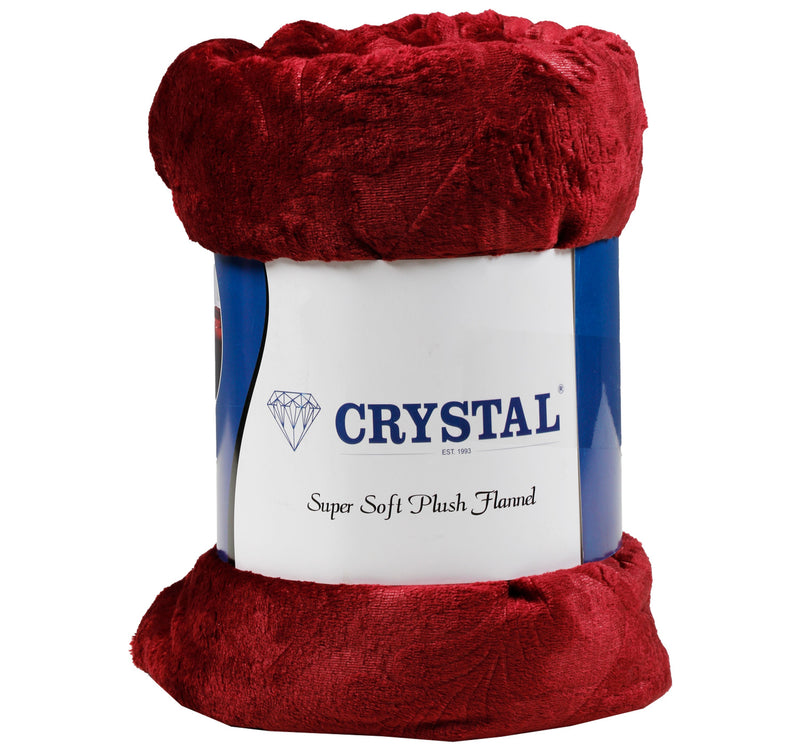 Crystal Super Soft Plush Flannel Blanket, 200 x 230 cm, Assorted